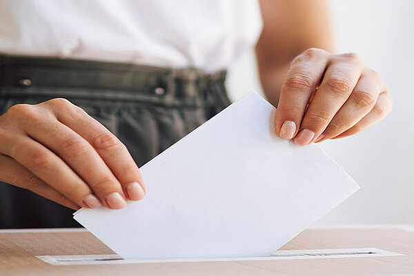 Graphic representing a vote being cast