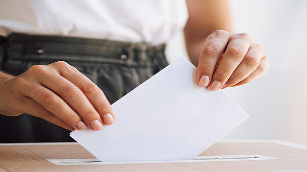 Graphic representation of a vote being cast